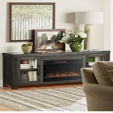 Contemporary 86" Fireplace Console